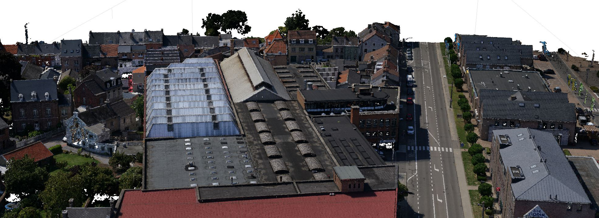 3D overzicht van een gebouwencomplex