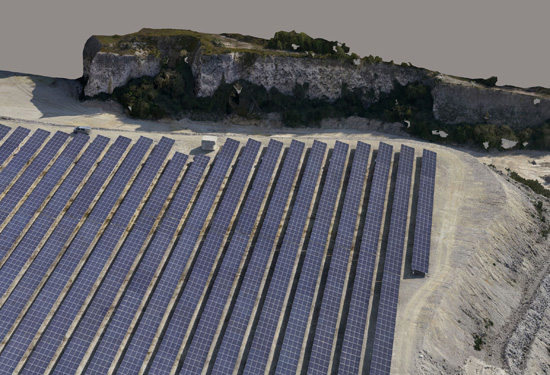 DTM van zonnepannelen op basis van dronefoto's